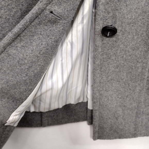 Worthington Wool Blend Classic Trench Coat Womens M Gray Preppy Dark Academia - Picture 7 of 9